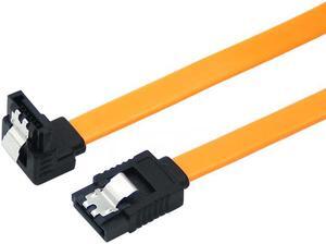 SATA Cable 90 Degree Right Angle SATA III 6.0 Gbps SATA 3 Cable 1.64ft/0.5m - Yellow