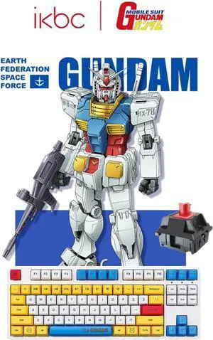 iKBC X GUNDAM RX-78-2 Limited Version 87 Keys USB Wired Mechanical Gaming Keyboard - Cherry MX Red