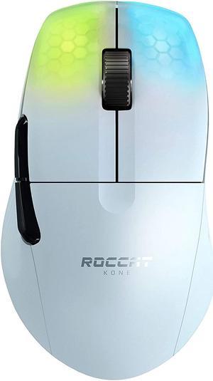 ROCCAT Kone Pro Air Ergonomic Bluetooth Wireless Gaming Mouse - 19K DPI Optical Sensor - AIMO RGB Lighting - Aluminum Scroll Wheel - 100+ Hour Battery Life - White