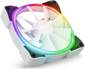 NZXT AER RGB 2 - 120mm - Advanced Lighting Customizations - Winglet Tips - Fluid Dynamic Bearing - LED RGB PWM Case Fan for Hue 2 - Single (HUE2 Lighting Controller Not Included) - White