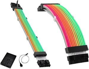 Lian-Li STRIMER PLUS 24 Pins + 8 Pins VGA Addressable RGB Power Extension Cables Combo with Controller -- Strimer Plus Combo (Not V2 version)