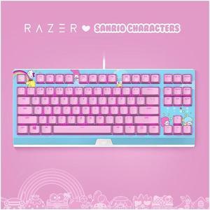 Honsdom BlackWidow X SANRIO CHARACTERS Hello Kitty Limited Edition 87 Key Wired Backlit Mechanical Gaming Keyboard: Green Switches - Tactile & Clicky - HelloKitty Pink LED