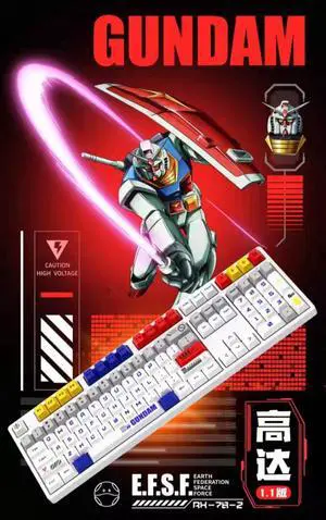 iKBC Q GUNDAM RX-78-2 1.1 EFSF Limited Version 108 Keys 2.4G Wireless Mechanical Gaming Keyboard - Cherry MX Red