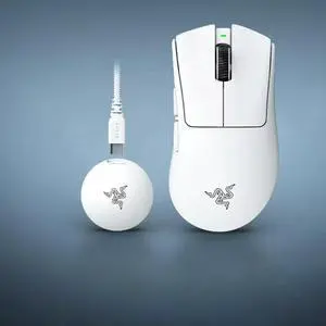 DEATHADDER V4 PRO Wireless Gaming Mouse: 45K DPI Optical Sensor GEN-2 - 8 Programmable Buttons - 57g Ultra Lightweight  - White