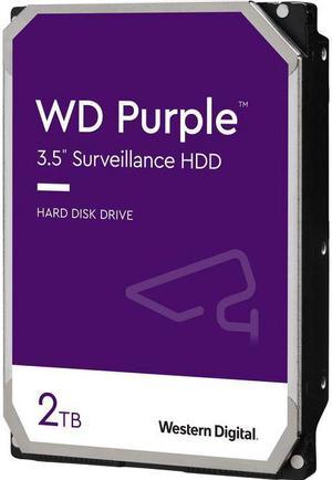 Western Digital Purple WD22PURZ 2 TB Hard Drive - 3.5" Internal - SATA (SATA/600) - Conventional Magnetic Recording (CMR) Method - Video Surveillance System Device Supported - 3 Year Warranty