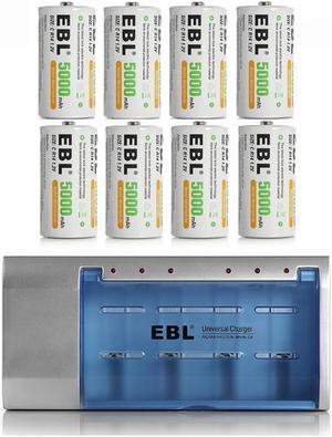EBL 12-Pack 1100mAh 1.2V AAA Battery + Battery Charger for AA AAA Ni-MH  Ni-CD Rechargeable Batteries 
