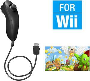 FirstPower Wii Nunchuck Controller,Nunchuck Joystick Gamepad Controller for Wii/Wii U Console (Black)