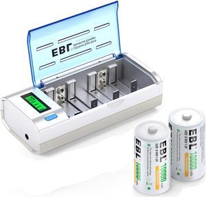 CITYORK 4 Pack Constant 1.5V Rechargeable D Batteries USB 15000 mWh D Cell  Li-ion Batteries 