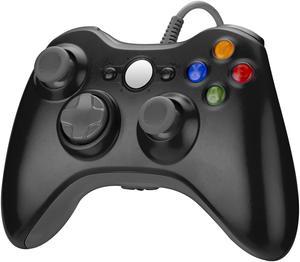 XB0X 360 Wired Gaming Controller,PC Game Controller Joystick with Dual-Vibration and Double Motor for Windows,Black