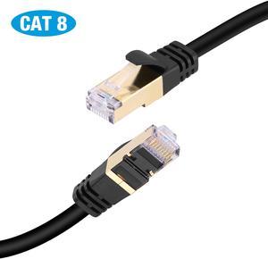 FirstPower Cat8 Ethernet Cable, 150FT Heavy Duty High Speed 26AWG Cat8 LAN Network Cable 40Gbps, 2000Mhz with Gold Plated RJ45 Connector for Router, Modem, Gaming