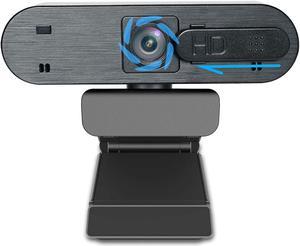 HD Webcam 1080P with Privacy Shutter Auto Focus Streaming Camera Computer Laptop Camera for OBS Xbox XSplit Skype Facebook Compatible for Linux Mac OS Windows 1087