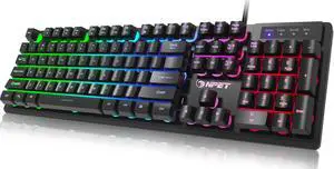 Gaming Keyboard USB Wired Floating Keyboard, Quiet Ergonomic Water-Resistant Mechanical Feeling Keyboard, Ultra-Slim Rainbow LED Backlit Keyboard for Desktop, Computer, PC Gaming Keyboard USB Wired Floating Keyboard, Quiet Ergonomic Water-Resistant Mechanical Feeling Keyboard, Ultra-Slim Rainbow LED Backlit Keyboard for Desktop, Computer, PC