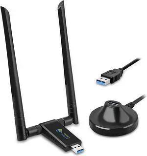 USB WiFi Adapter for PC,1750Mbps Dual Band 2.42GHz/450Mbps 5.8GHz/1300Mbps High Gain 5dBi Antennas USB 3.0 Wireless Network Adapter for Desktop Laptop with Windows 10/8/7/XP/Vista, Mac OS USB WiFi Adapter for PC,1750Mbps Dual Band 2.42GHz/450Mbps 5.8GHz/1300Mbps High Gain 5dBi Antennas USB 3.0 Wireless Network Adapter for Desktop Laptop with Windows 10/8/7/XP/Vista, Mac OS