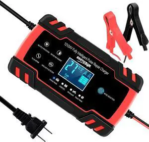 Car Battery Charger, 12V/8A 24V/4A Smart Automatic Battery Charger Maintainer Trickle Charger for Car Truck Motorcycle Lawn Mower Boat Marine RV SUV ATV SLA Wet AGM Gel Cell Lead Acid Battery Car Battery Charger, 12V/8A 24V/4A Smart Automatic Battery Charger Maintainer Trickle Charger for Car Truck Motorcycle Lawn Mower Boat Marine RV SUV ATV SLA Wet AGM Gel Cell Lead Acid Battery