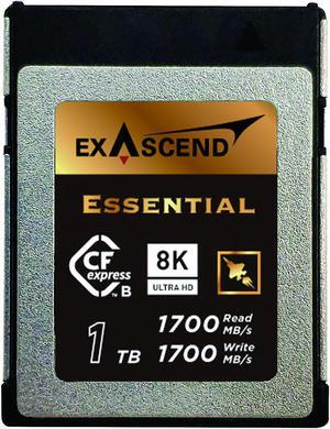 Exascend 1TB Essential CFexpress Card Type-B, up to 1,700MB/s, compatible with Canon, Nikon, Panasonic, and other cameras
