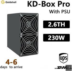 In Stock Gold-shell KD BOX Pro 2.6T Hashrate KADENA Miner KD Box Upgraded Home Miner (with PSU)