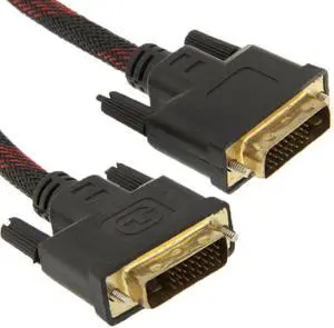 Nylon Netting Style DVI-D Dual Link 24+1 Pin Male to Male M / M Video Cable, Length: 3m