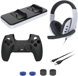 MIKIMAN MKP Gamepad Charger Handle Silicone Case Rocker Cap Earphone Set For PS5