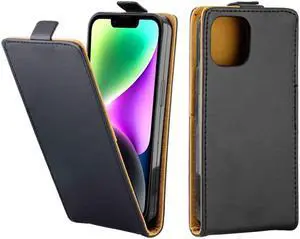 For iPhone 14 Vertical Flip Leather Phone Case with Card Slot