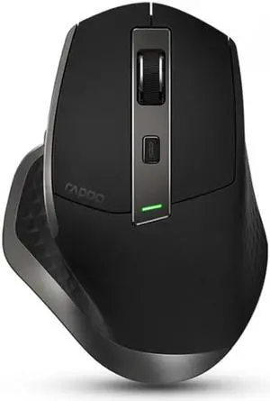 Rapoo MT750 Pro 3200 DPI Bluetooth Wireless Mouse Gaming Laptop Large-hand Mouse, Support Qi Wireless Charging (Black)