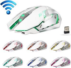 ZERODATE X70 2.4GHz Wireless 6-Keys 2400 DPI Adjustable Ergonomics Optical Gaming Mouse with Breathing Light