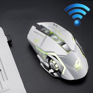 FREEDOM-WOLF X8 2400 DPI 6 Keys 2.4G Wireless Charging Silent Luminous Gaming Mechanical Mouse X8 White (White)