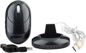 MZ-012 2.4G 1200 DPI Wireless Rechargeable Optical Mouse with 3 Ports USB HUB / Charging Dock (Grey)