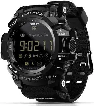 Lokmat MK16 LCD Screen 50m Waterproof Smart Watch, Support Information Reminder / Remote Camera / Walking Motion Monitor (Black)