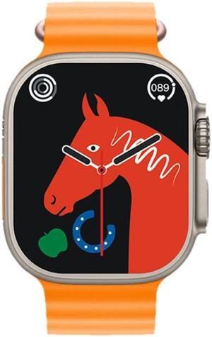 KD99 Ultra 1.99 inch IPS Screen Smart Watch, Support Heart Rate & Blood Oxygen Monitoring / Sports Modes (Gold+Orange)