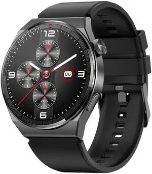 KT62 1.36 inch TFT Round Screen Smart Watch Supports Bluetooth Call/Blood Oxygen Monitoring Steel Strap (Black)