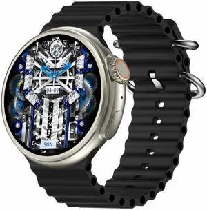 Z78 Ultra 1.52 inch Round Screen HD Smart Watch Supports Heart Rate/Blood Oxygen Monitoring (Black)