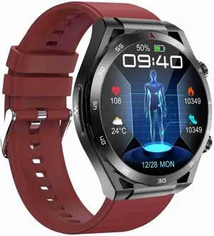 ET450 1.39 inch IP67 Waterproof Silicone Band Smart Watch, Support ECG / Non-invasive Blood Glucose Measurement ET450 (Red) (Red)