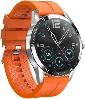 G20 1.3 inch IPS Color Screen IP67 Waterproof Smart Watch, Support Blood Oxygen Monitoring / Sleep Monitoring / Heart Rate Monitoring, Style: Silicone Strap(Grey) (Orange)