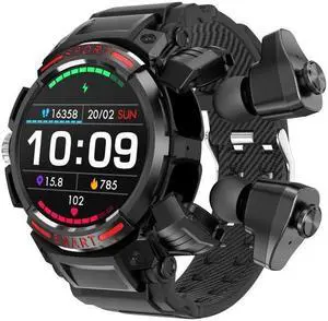 GT100 1.39 inch TFT Screen 2 in 1 Bluetooth Headset Smart Watch, Support Blood Oxygen Monitoring/Bluetooth Music (Black)