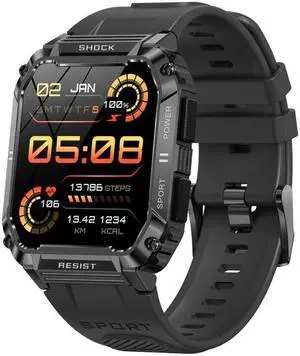 T3 1.95 inch Three Defenses Sport Smart Watch, Support BT Call / Sport Modes / Sleep / Heart Rate / Blood Oxygen / Blood Pressure Monitoring (Black)