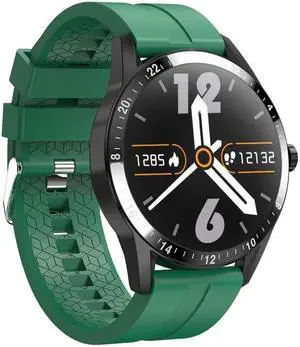 G20 1.3 inch IPS Color Screen IP67 Waterproof Smart Watch, Support Blood Oxygen Monitoring / Sleep Monitoring / Heart Rate Monitoring, Style: Silicone Strap(Grey) (Green)