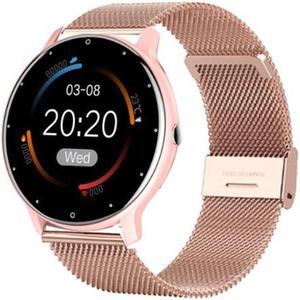 ZL02D 1.28 inch IP67 Waterproof Steel Band Smart Watch Support Heart Rate Monitoring (Pink)