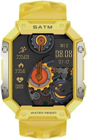 PG333 1.91 inch Waterproof Smart Sports Watch Support Heart Rate Monitoring / Blood Pressure Monitoring (Yellow)