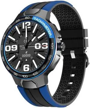 E15 1.28 Inch Smart Heart Rate Monitoring Touch Screen Watch (Blue) Black