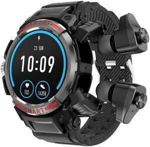 GT100 1.39 inch TFT Screen 2 in 1 Bluetooth Headset Smart Watch, Support Blood Oxygen Monitoring/Bluetooth Music (Grey)
