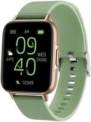 FW02 1.7 Inch Square Screen Silicone Strap Smart Health Watch Supports Heart Rate, Blood Oxygen Monitoring (Green)