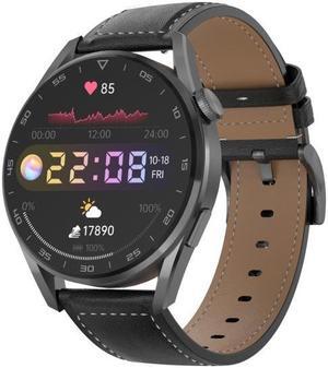DT3pro 1.36 inch Color Screen Smart Watch, IP67 Waterproof,Leather Watchband,Support Bluetooth Call/Heart Rate Monitoring/Blood Pressure Monitoring/Blood Oxygen Monitoring/Sleep Monitoring (