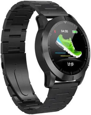 DTNO.1 S10 1.3 inches TFT Color Screen Smart Bracelet IP68 Waterproof, Steel Watchband, Support Call Reminder /Heart Rate Monitoring /Sleep Monitoring /Multi-sport Mode (Black)