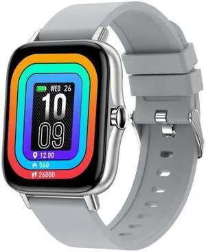 T42 1.7 inch Color Screen Smart Watch, IP67 Waterproof, Support Bluetooth Call/Heart Rate Monitoring/Blood Pressure Monitoring/Blood Oxygen Monitoring/Sleep Monitoring (Silver)