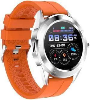 Y10 1.54inch Color Screen Smart Watch IP68 Waterproof,Support Heart Rate Monitoring/Blood Pressure Monitoring/Blood Oxygen Monitoring/Sleep Monitoring (Orange)