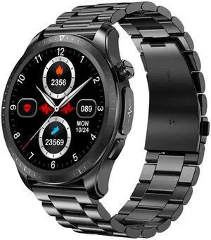 E420 1.39 inch Color Screen Smart Watch,Steel Strap,Support Heart Rate Monitoring / Blood Pressure Monitoring (Black)