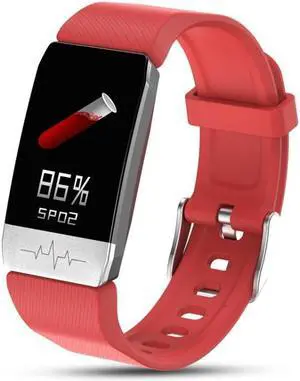 T1 1.14 inch Color Screen Smart Watch IP67 Waterproof,Support Call Reminder /Heart Rate Monitoring/Sedentary Reminder/Sleep Monitoring/ECG Monitoring (Red)