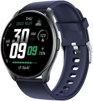 GTR1 1.28 inch Color Screen Smart Watch,Support Heart Rate Monitoring/Blood Pressure Monitoring (Blue) Black