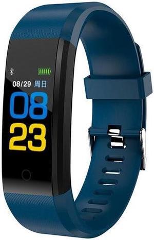 ID115 Plus Smart Bracelet Fitness Heart Rate Monitor Blood Pressure Pedometer Health Running Sports SmartWatch for IOS Android ID115 Plus Dark Blue (dark blue) Black