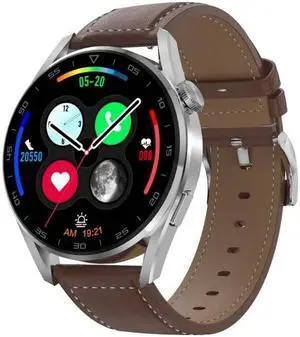 DT3pro 1.36 inch Color Screen Smart Watch, IP67 Waterproof,Leather Watchband,Support Bluetooth Call/Heart Rate Monitoring/Blood Pressure Monitoring/Blood Oxygen Monitoring/Sleep Monitoring (